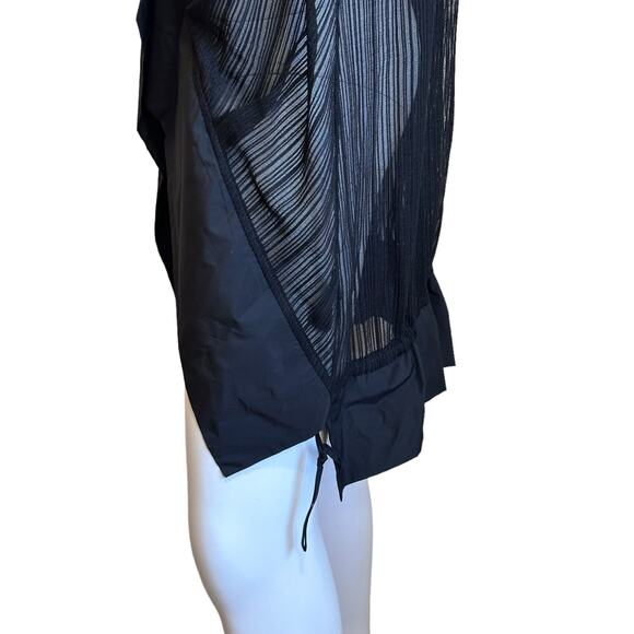 Naya Black Mesh Waistcoat Large Button Lagenlook Avant Garde Vest Sz2=M NWT $365 - Picture 7 of 16